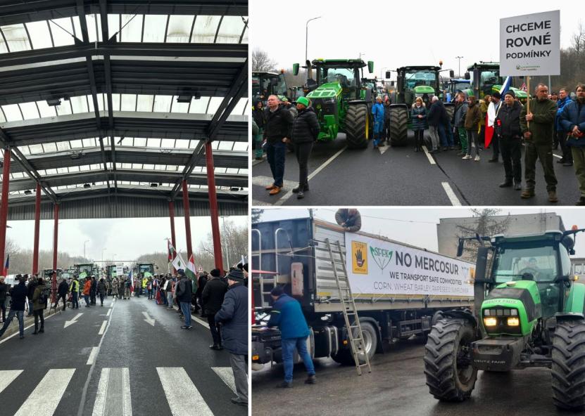 Protesto akcijos akimirkos. Slovakijos žemės ūkio rūmų nuotr. 